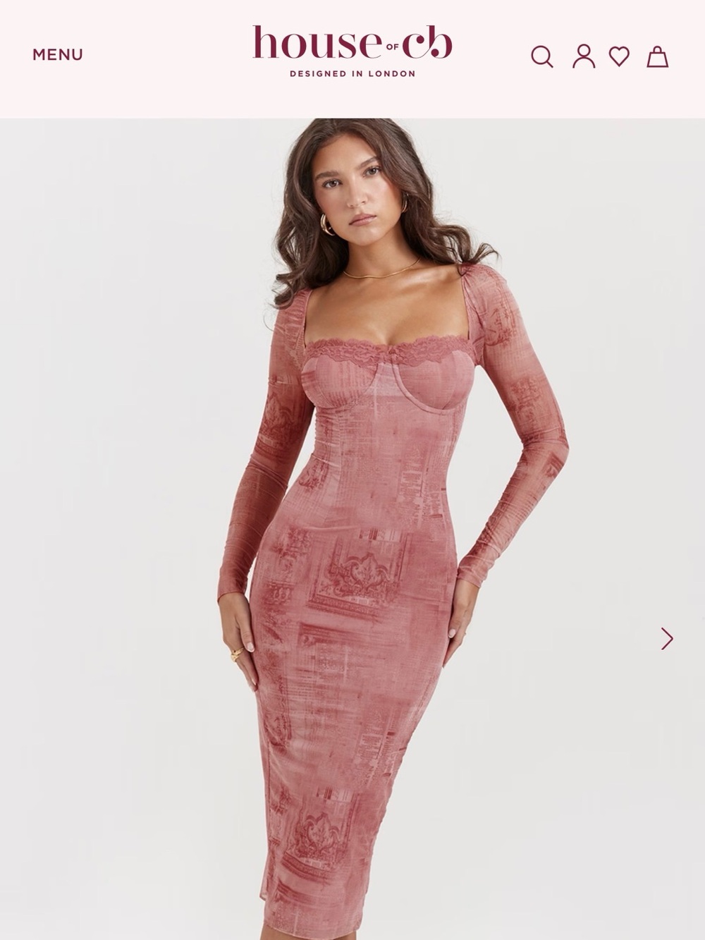 House of CB Seraphina Midi Dress Corset
Long Sleeve Lace-Trim Bodycon Dress